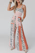 Leopard Color Block Mix Print Pocketed Jumpsuit